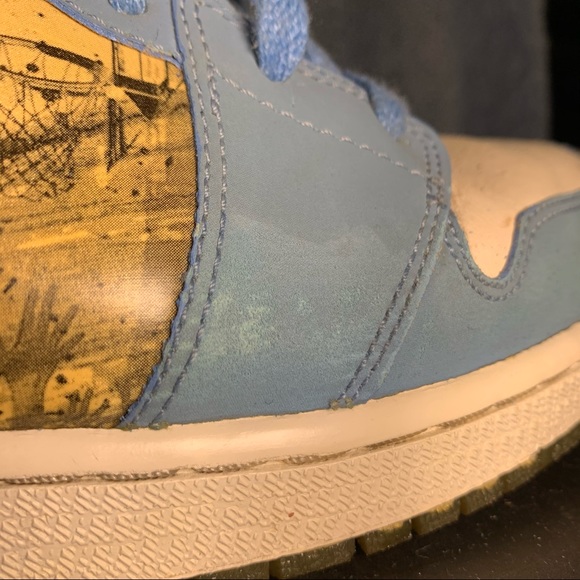 Air Jordan 1 Retro Alpha White University Blue 2007 7Y - Picture 15 of 16